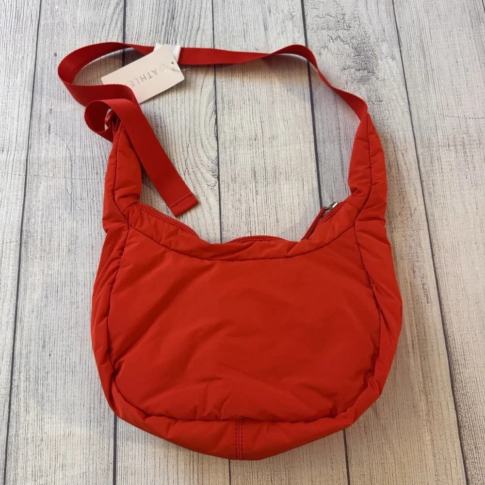 Athleta All About Small Crossbody Hobo Bag New With Tags Color Cardinal)